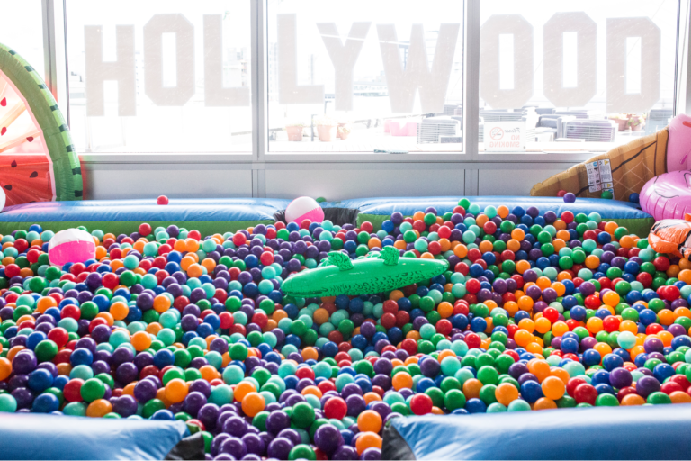 ball pit with inflatable ball-pit in the middle